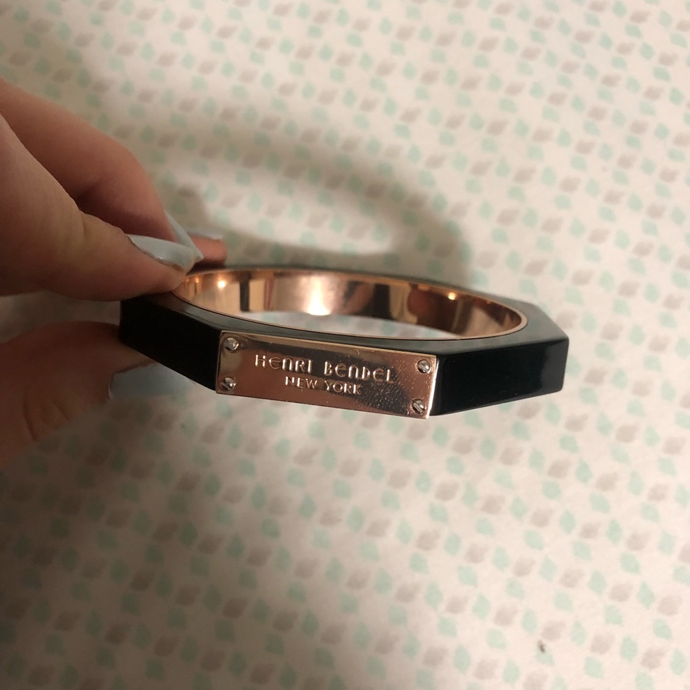 Henri Bendel Black Bronze Hexagon Bracelet